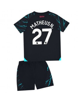 Manchester City Matheus Nunes #27 Ausweichtrikot für Kinder 2023-24 Kurzarm (+ Kurze Hosen)